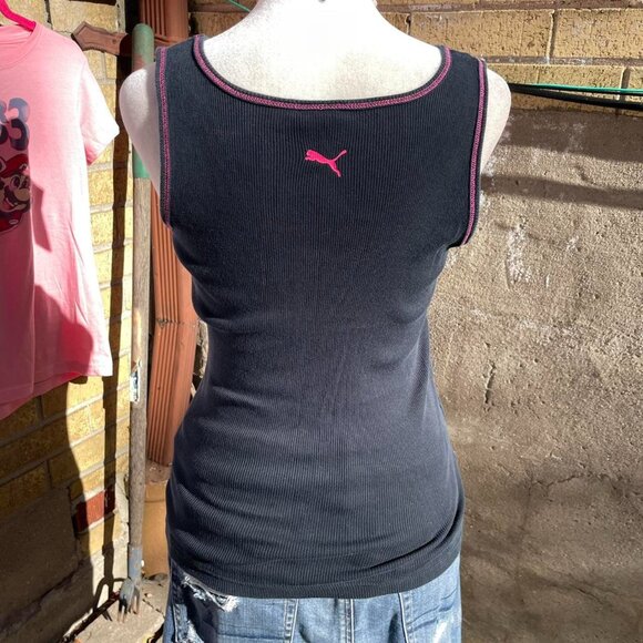 Y2K Black and Pink Puma Tank Top - Picture 2 of 5